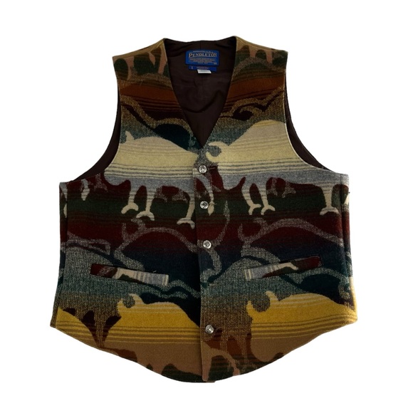 Pendleton Other - Vintage Pendleton Vest Mens Medium Brown Aztec Western 90s High Grade Buffalo